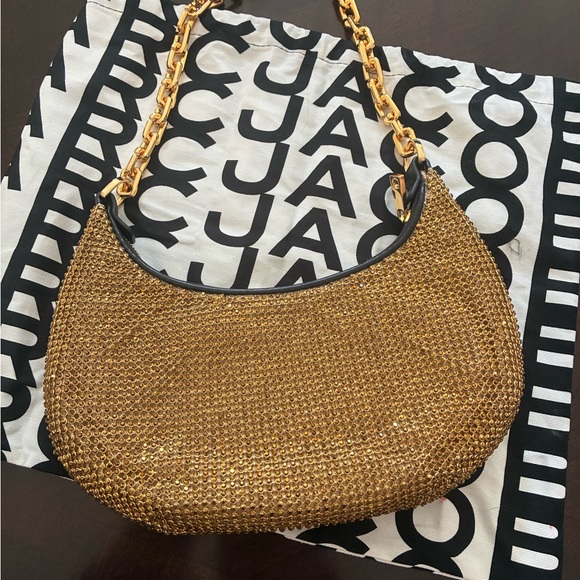 Marc Jacobs Gold Glitter Shoulder Bag with Chain - Picture 2 of 8